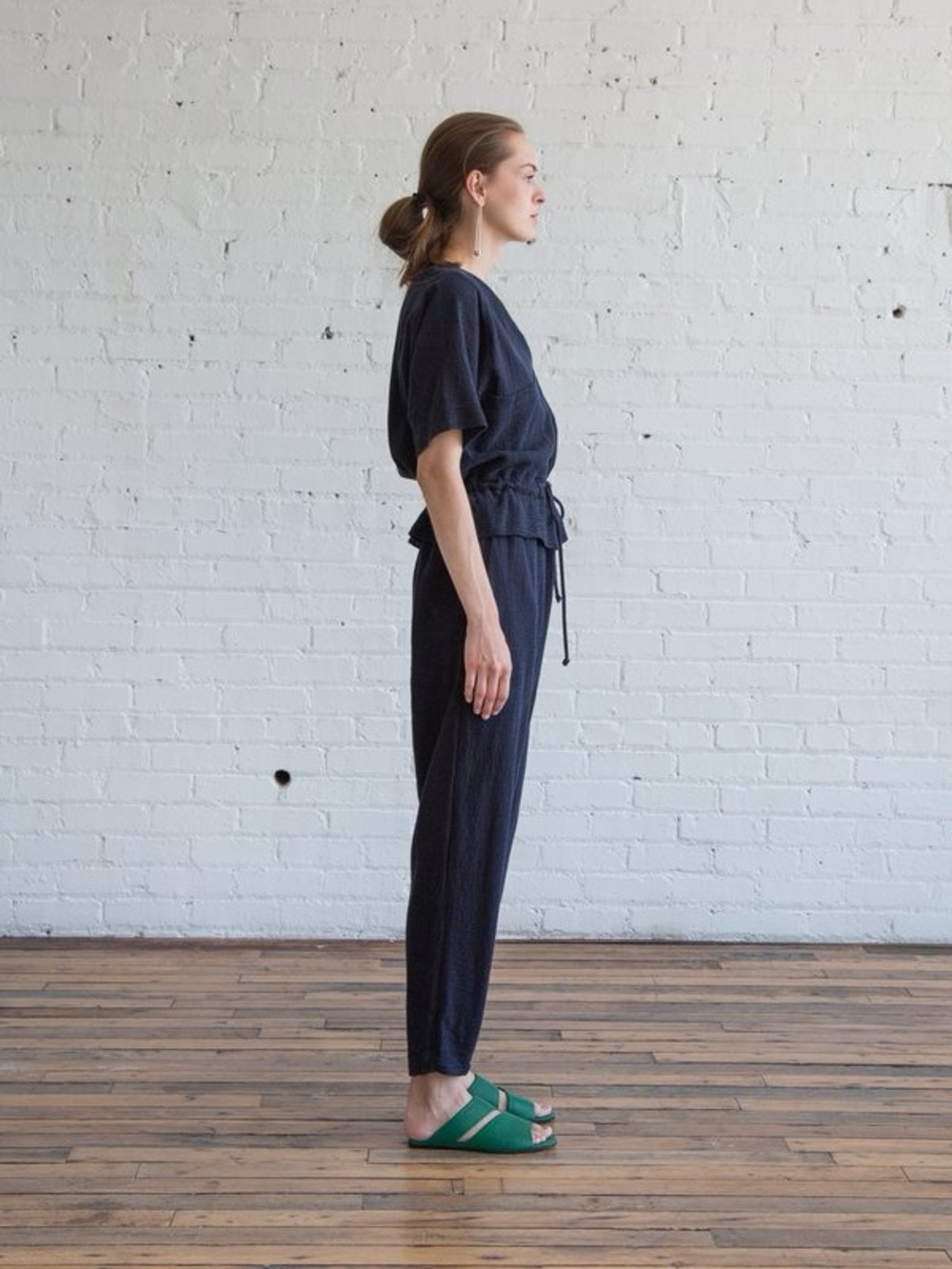 Black Crane Short Sleeve Sack Jumper - Navy - Picture 5 of 11